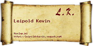 Leipold Kevin névjegykártya